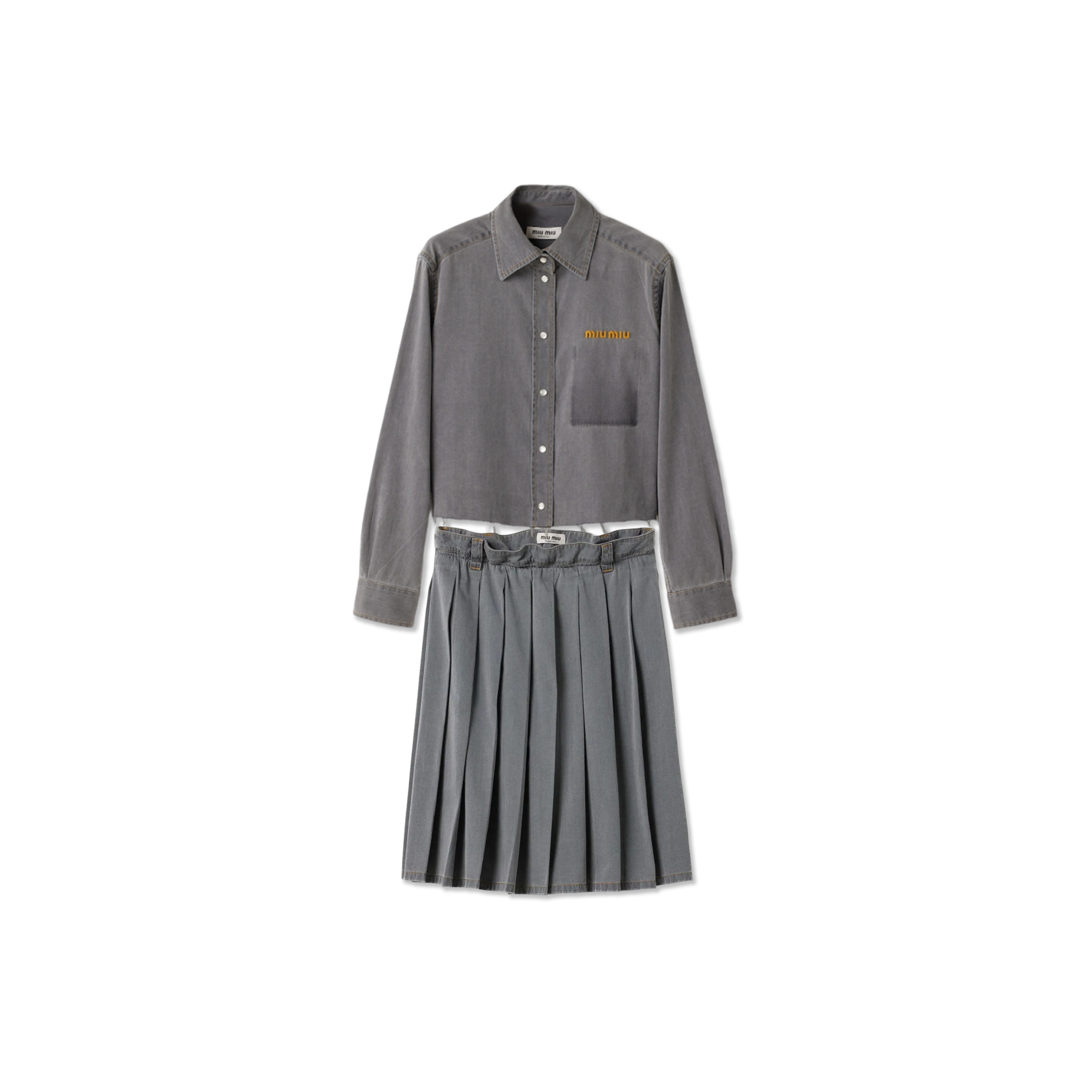 MIU MIU DISTRESSED DENIM SUIT